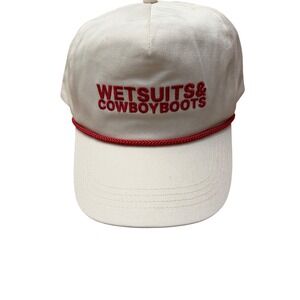 Le SurfWetsuits & Cowboyboots Rope Hat Snapback Cap Off White Red New